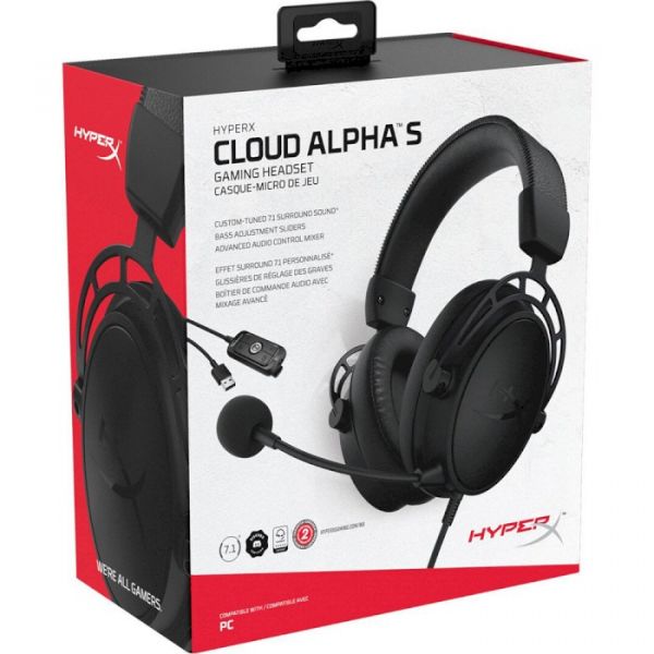 Комп'ютерна гарнітура HyperX Cloud Alpha S (HX-HSCAS-BK/WW /4P5L2AA)