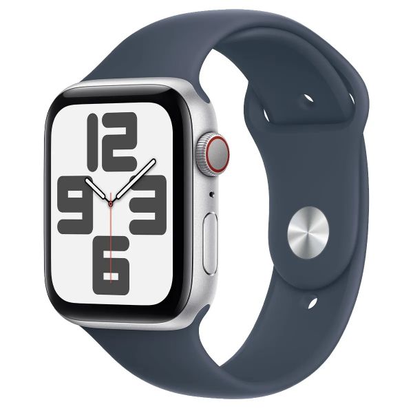 Apple Watch SE 2 GPS + Cellular 40mm Silver Aluminum Casew.Storm Blue Sport Band -S/M (MRGH3/MRGJ3)