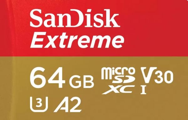 Карта пам'яті SanDisk 64 GB microSDXC UHS-I U3 V30 A2 Extreme (SDSQXAH-064G-GN6MA)