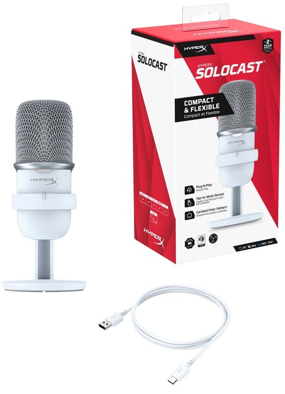 Мікрофон для ПК HyperX SoloCast White (MIK-HYX-007)