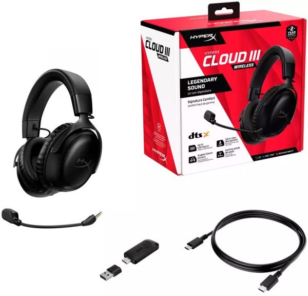 Комп'ютерна гарнітура HyperX Cloud III Wireless Black (77Z45AA)