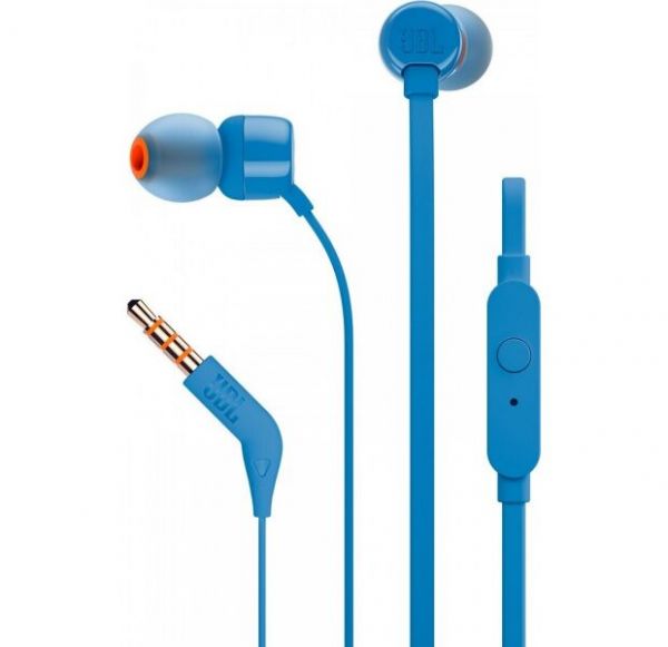 Наушники вкладыши JBL TUNE 110 Blue (JBLT110BLU)