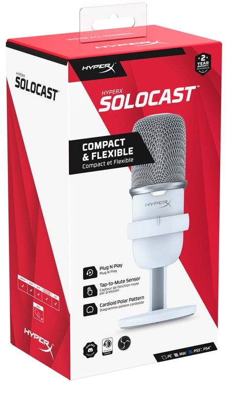 Мікрофон для ПК HyperX SoloCast White (MIK-HYX-007)