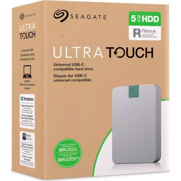 Зовнішній жорсткий диск 2.5" USB 5.0TB Seagate Ultra Touch Pebble Grey (STMA5000400)