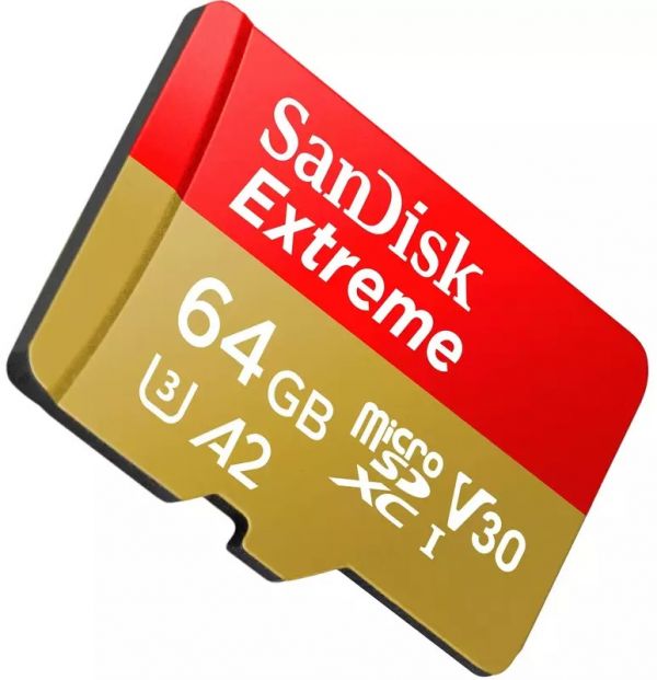 Карта пам'яті SanDisk 64 GB microSDXC UHS-I U3 V30 A2 Extreme (SDSQXAH-064G-GN6MA)