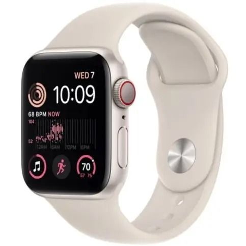 Apple Watch SE 2 GPS + Cellular 40mm Starlight Alu. Case w. Starlight Sport Band - M/L (MNTL3/MRG03)