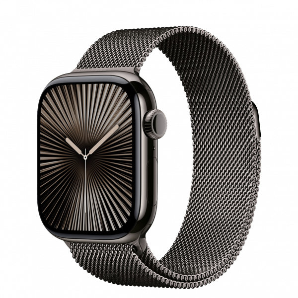 Apple Watch Series 10 GPS + Cellular 46mm Slate Titanium Case with Slate Milanese Loop - S/M (MC7R4)