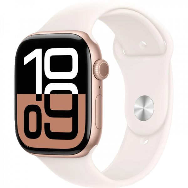 Apple Watch Series 10 GPS + Cellular 46mm Rose Gold Alu. Case w. Light Blush Sport Band - M/L (MWY73