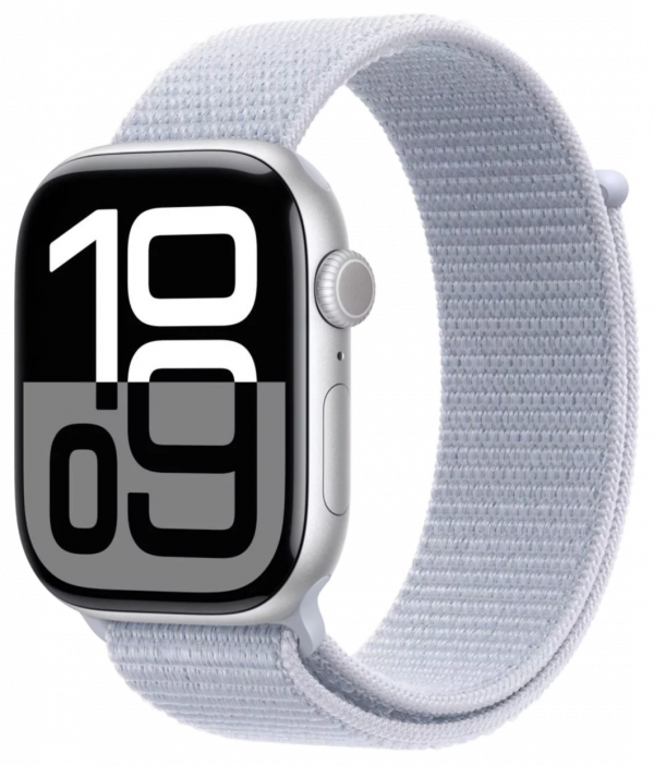 Apple Watch Series 10 GPS + Cellular 42mm Silver Aluminum Case w. Blue Cloud S. Loop (MWX53)