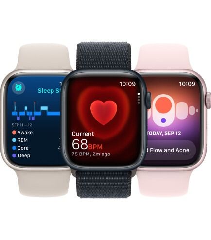 Apple Watch Series 9 GPS 41mm Midnight Aluminum Case w. Midnight Sport Band - M/L (MR8X3)