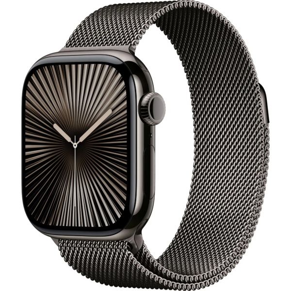 Apple Watch Series 10 GPS + Cellular 42mm Slate Titanium Case w. Slate Milanese Loop (MX053)