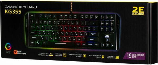 Клавіатура 2E Gaming KG355 LED 87key USB Black (2E-KG355UBK)