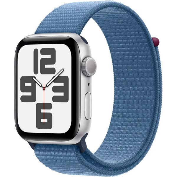 Apple Watch SE 2 GPS 44mm Silver Aluminium Case with Winter Blue Sport Loop (MREF3)