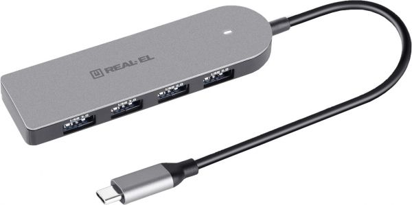 USB-хаб REAL-EL CQ-415 Space Grey