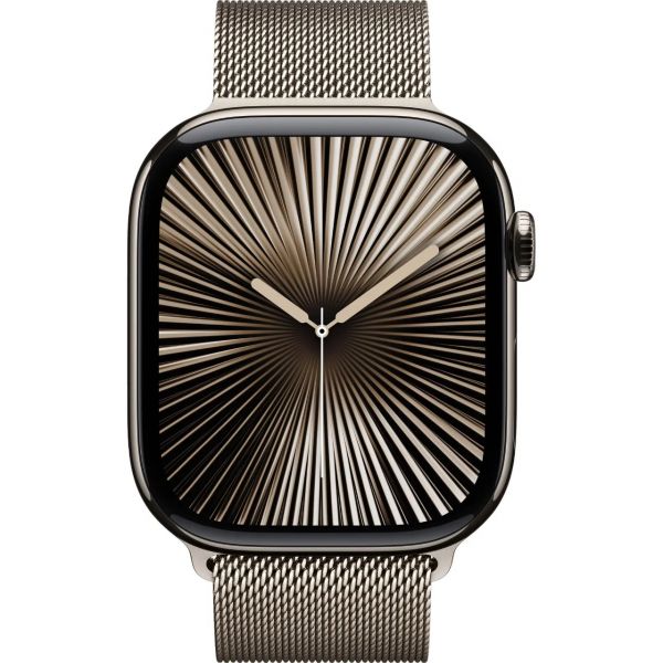 Apple Watch Series 10 GPS + Cellular 46mm Natural Titanium Case  Natural Milanese Loop - M/L (MWYC)