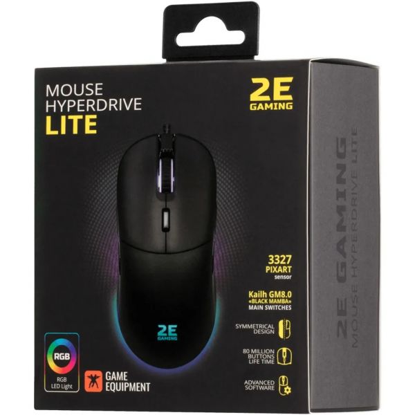 Миша 2E HyperDrive Lite RGB Black (2E-MGHDL-BK)