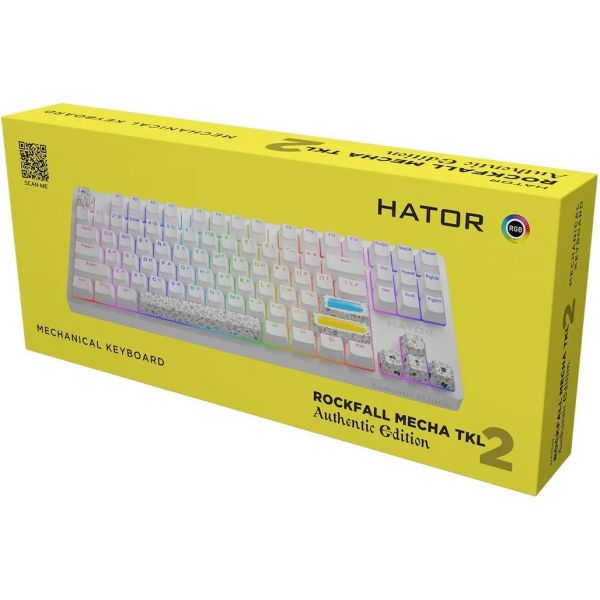 Клавіатура Hator Rockfall 2 Mecha TKL Authentic Edition White (HTK-531)