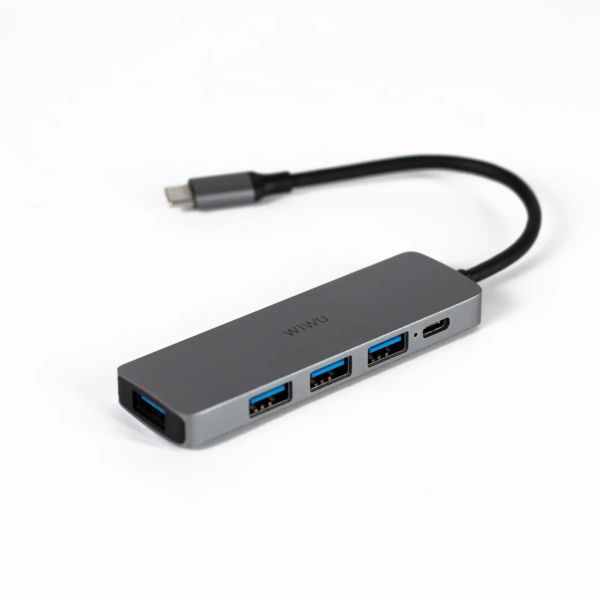 USB-хаб WIWU Alpha 541ВС USB3.0*1+USB2.0*3+PD*1  Gray