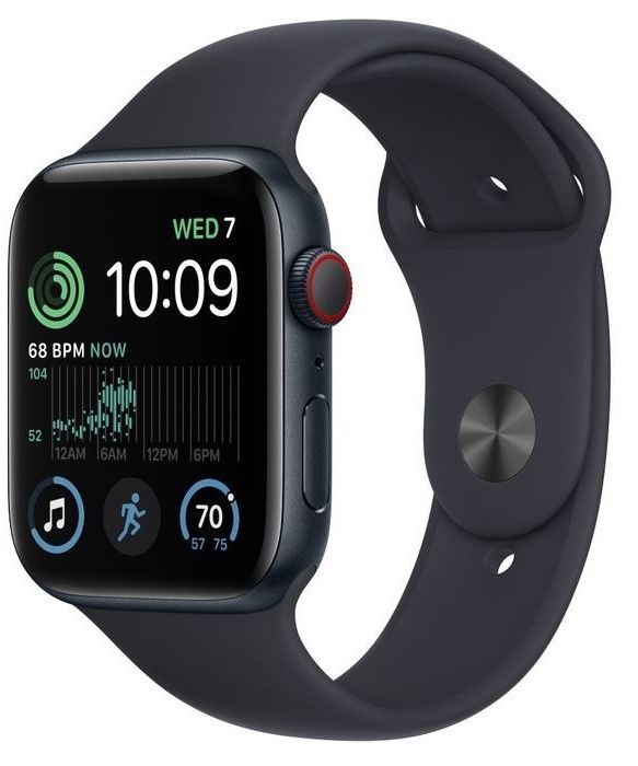 Apple Watch SE 2 GPS + Cellular 40mm Midnight Aluminum Case with Midnight Sport Band (MNPL3)