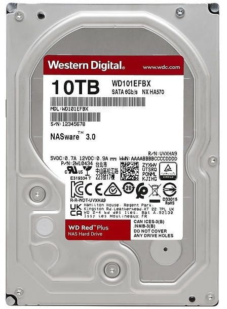 Накопичувач HDD SATA 10.0TB WD Red Plus 7200rpm 256MB (WD101EFBX)