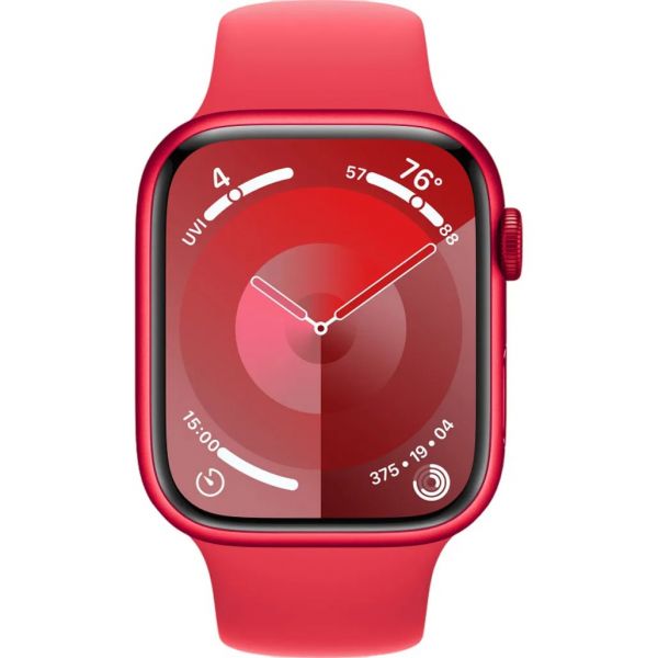 Apple Watch Series 9 GPS 45mm PRODUCT RED Alu. Case w. PRODUCT RED Sport Band - S/M (MRXJ3)