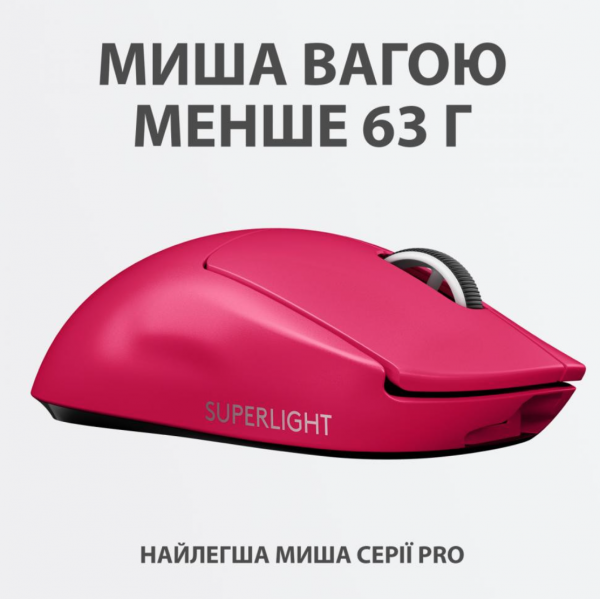 Миша Logitech G Pro X Superlight Wireless Magenta (910-005956)