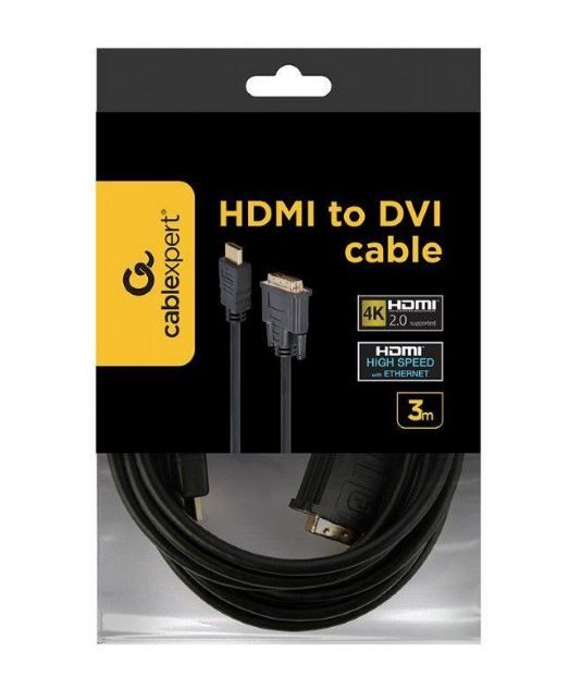 Кабель HDMI - DVI Cablexpert (M/M), 3 м, Black (CC-HDMI-DVI-10)