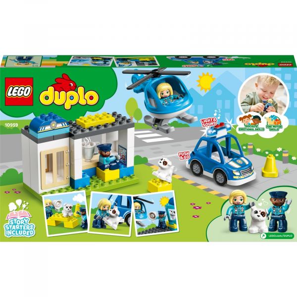 Блоковий конструктор LEGO DUPLO Реск'ю Поліцейська дільниця та гелікоптер (10959)