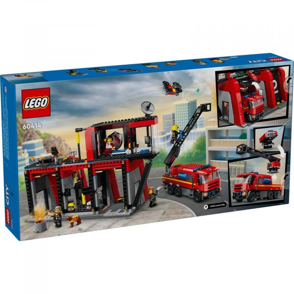 Блоковий конструктор LEGO City Пожежне депо з пожежною машиною (60414)