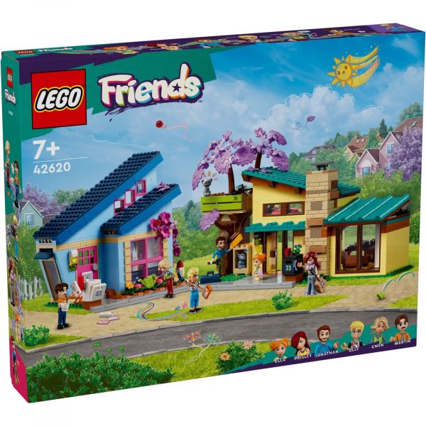 Блоковий конструктор LEGO Friends Родинні будинки Оллі й Пейслі (42620)