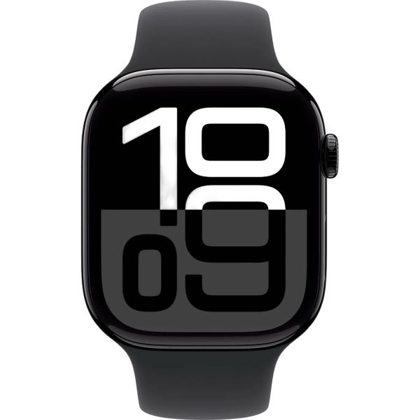 Apple Watch Series 10 GPS 46mm Jet Black Aluminum Case with Black Sport Band S/M MWWP3